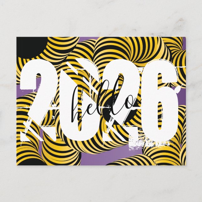 2026 New Years Trippy Bold Font Postkarte (Vorderseite)