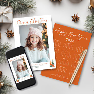 2026 Niedlicher Weihnachtskalender für Orange Foto Feiertagskarte