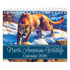 2026 North American Wildlife Two Page Small Kalender