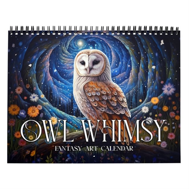 2026 Owl Whimsy 2 Fantasy Art Calendar Kalender (Titelbild)