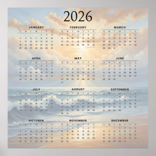 2026 Ozean-inspirierter Jahreskalender  Poster