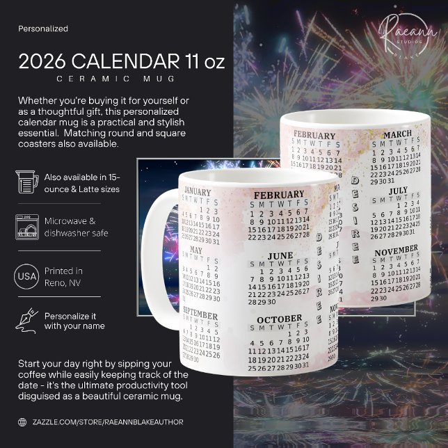 2026 Personalisierte 11oz Kalender Keramik Tasse (Von Creator hochgeladen)