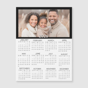 2026 Personalisierte Fotos Mini-Kalender Magnetkarte