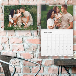 2026 Personalisierter 12-Monats-Familienfotos-Kale Kalender