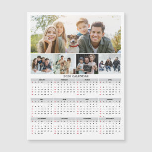 2026 Personalisierter Familien-Foto-Kalender-Magne Magnetkarte