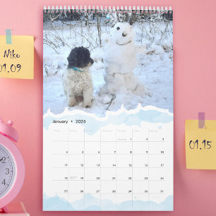 2026 Personalisierter Hund Katze Foto Wasserfarbe Kalender