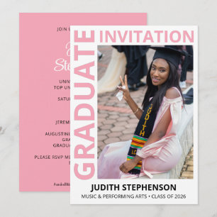 2026 PINK Abitur Foto Grad Party Einladung