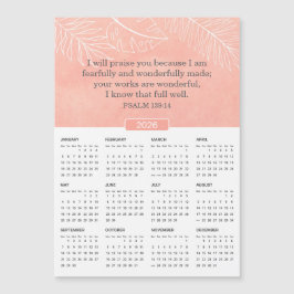 2026 Pink Watercolor Psalm 139:14 Magnet