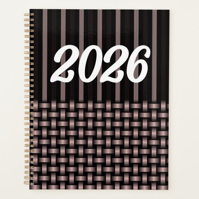 2026 Pink Weave Pattern Planer (Vorderseite)