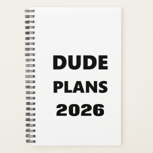 2026 Planer für Männer Dude-Pläne Schwarze Schrift