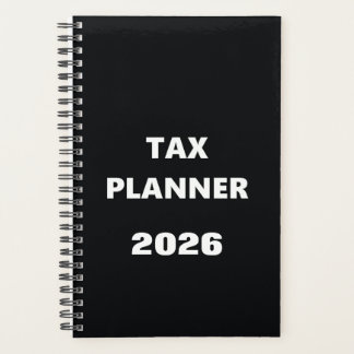 2026 Planer Steuerplaner Schwarz-Weiß-Design