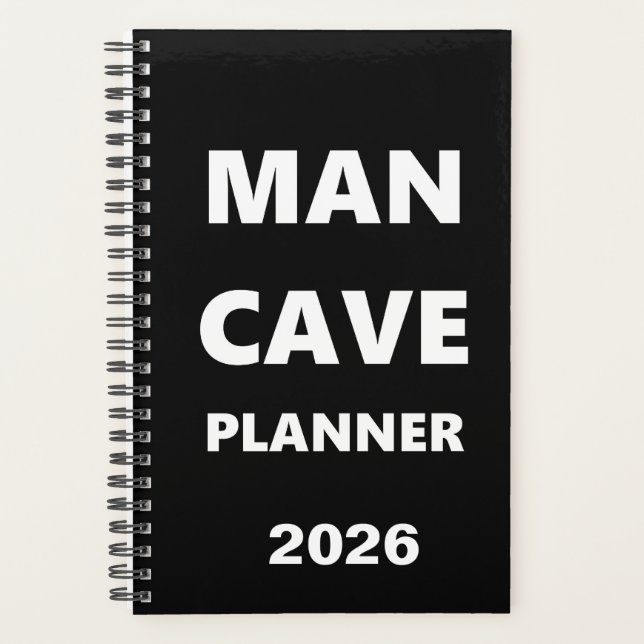 2026 Planner For Men Man Cave Planner White Font (Devant)