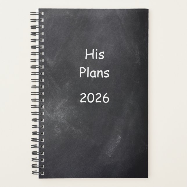 2026 Planner For Men Plans Chalkboard Style (Devant)