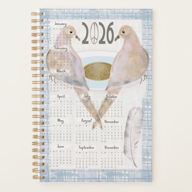 2026 Planner Mourning Doves For Peace Planer (Vorderseite)