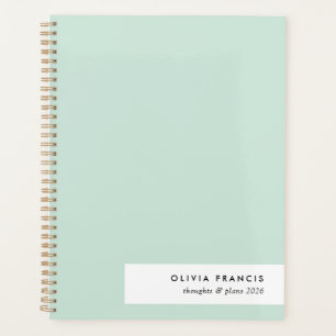 2026 Plans Moderne minimaliste Mint Green Pastel