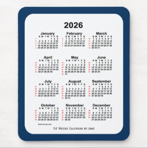 2026 Police Box Blue 52 Week Calendar by Janz Mousepad