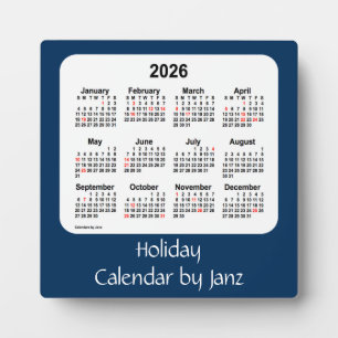 2026 Police Box Blue Holiday Calendar von Janz Fotoplatte