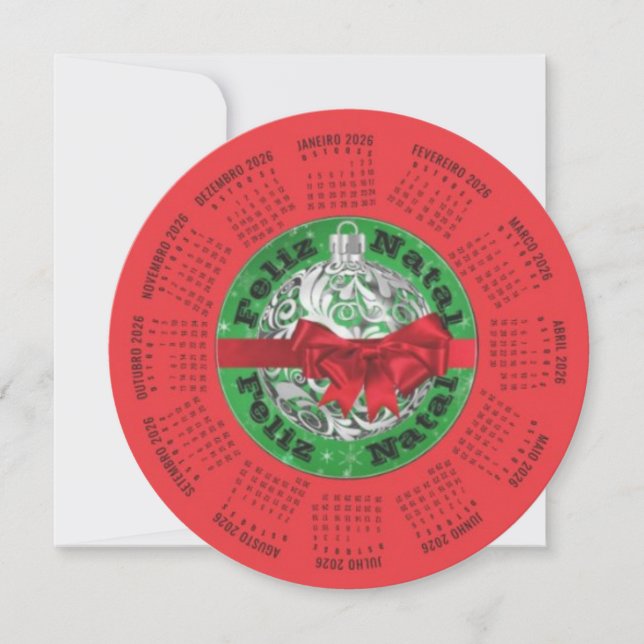2026 Portugiesischer Kalender Frohe Weihnachten (Vorderseite)