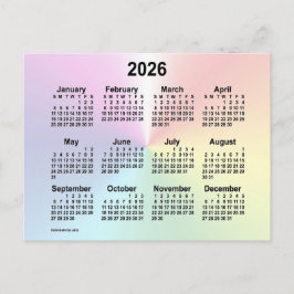2026 Rainbow Cloud Mini Calendar von Janz Postkarte