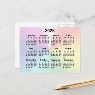 2026 Regenbogen-Wolken-Mini-Kalender von Janz Postkarte