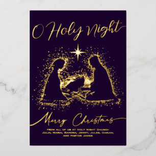 2026 Religiöse Weihnachtskrippe O Heilige Nacht Sk Folien Feiertagskarte