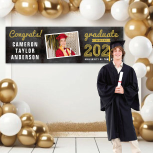 2026 Retro Kreidetafel Skizze Gratuliere Absolvent Banner