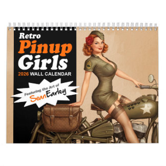 2026 Retro Pin-Up Mädchen Wandkalender