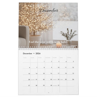 2026 Ruher Kalender — Minimalistische weiche Ästhe