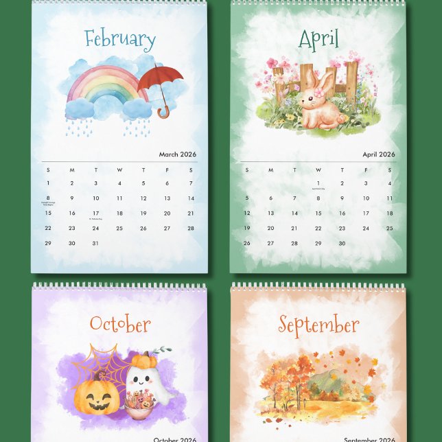2026 Seasons Watercolor Calendar Kalender (Von Creator hochgeladen)