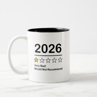 2026 sehr schlechtes Jahr eine Sternbewertung Zweifarbige Tasse