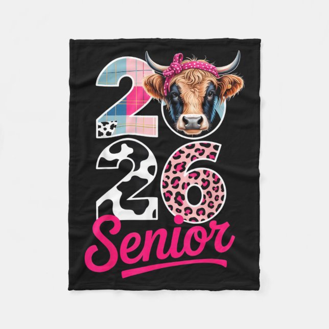 2026 Senior Cow Lovers Graduation Funny Cl Shirt F Fleecedecke (Vorderseite)