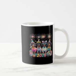 2026 Silvester Dachshund-Party Feuerwerk Spaß  Kaffeetasse