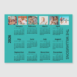 2026 Six Photos Colorful Calendar Magnet 