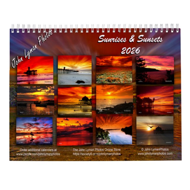 2026 Sonnenaufgang- und Sonnenuntergangs-Kalender Kalender (Rückseite)