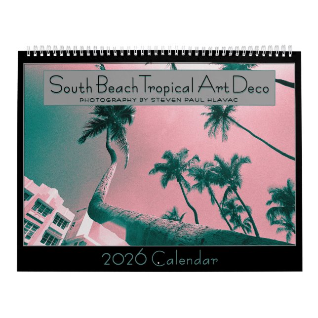 2026 South Beach Tropical Art Deco Kalender (Titelbild)