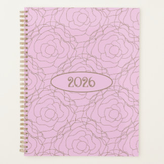 2026 Stained Glass Rose: Gold Rose on Pink Planer