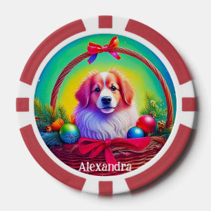 2026 süßesten treuen Weihnachtshund anpassen Pokerchips