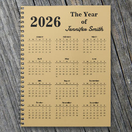 2026 The Year of [Your Name} Personalized Notebook Notizblock