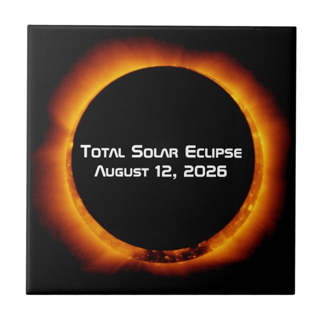 2026 Total Solar Eclipse Fliese (Vorderseite)