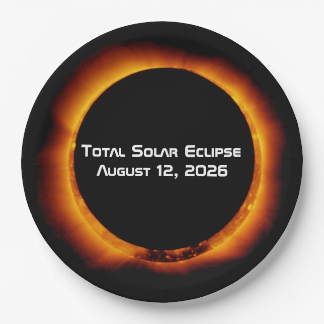 2026 Total Solar Eclipse Pappteller (Vorderseite)