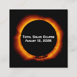2026 Total Solar Eclipse Quadratische Visitenkarte