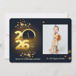 2026 Uhr Foto Grußkarte Feiertagskarte