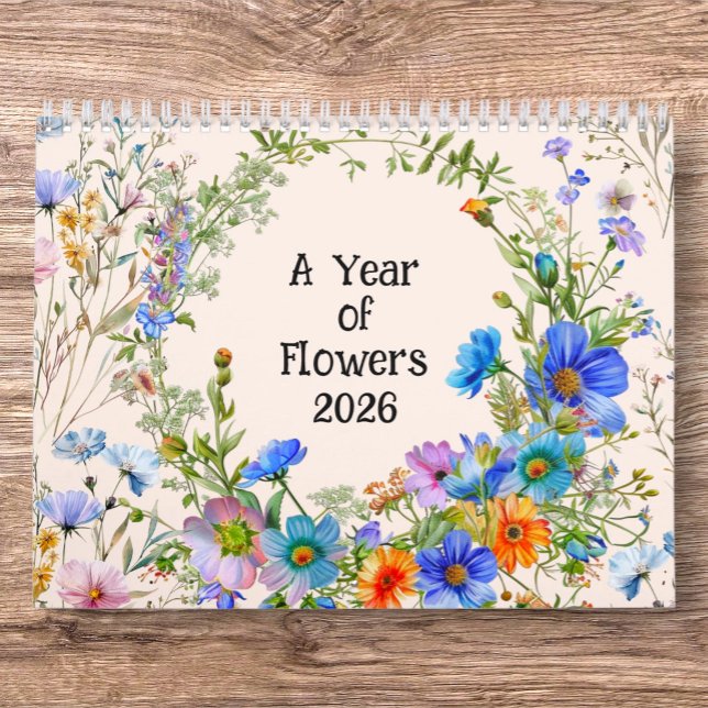2026 Une année de fleurs - Calendrier mural (2026 Wildflowers Wall Calendar – A Year of Natural Beauty)