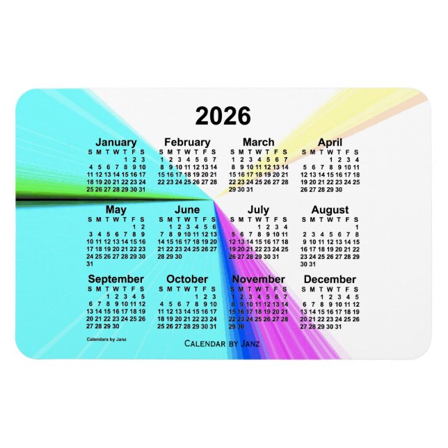 2026 Vanishing Point Calendar von Janz 4x6 Magnet (Horizontal)