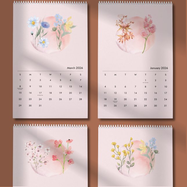 2026 Wasserfarben-Blumenkalender Kalender (Von Creator hochgeladen)