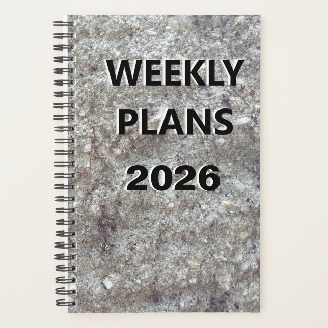 2026 Weekly plant einfaches Gesteinsbild Planer (Vorderseite)