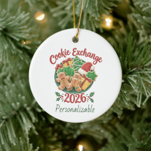 2026 Weihnachtsplätzchen-Austausch-Weihnachtsplätz Keramik Ornament