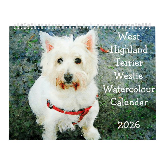 2026 West Highland Terrier Dogs Westie Lover Gift Kalender (Titelbild)