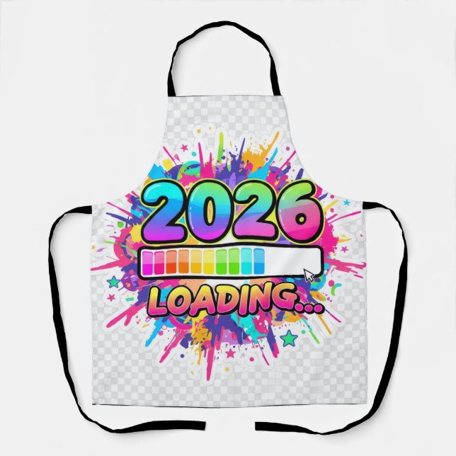 2026 Wird geladen... Fortschrittsbalken-Aufkleber Schürze (Vorderseite)