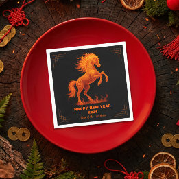 2026 Year of the Fire Horse Chinese Zodiac Serviette
